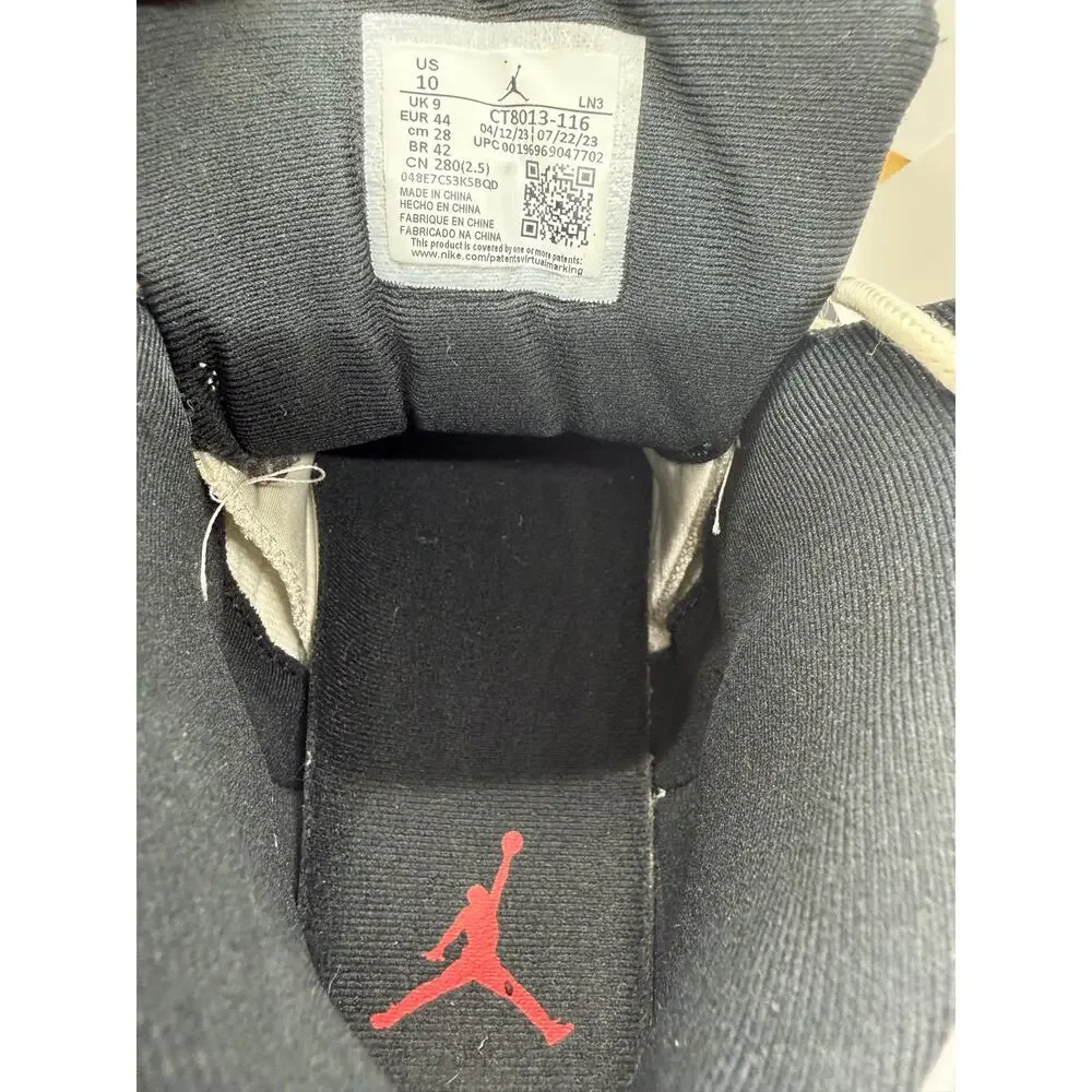 Air Jordan 12 Men's Retro White/Red-Black Sneakers Size 10 CT8013-116